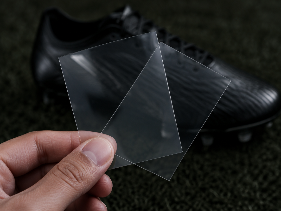 Transparent name stickers in hand